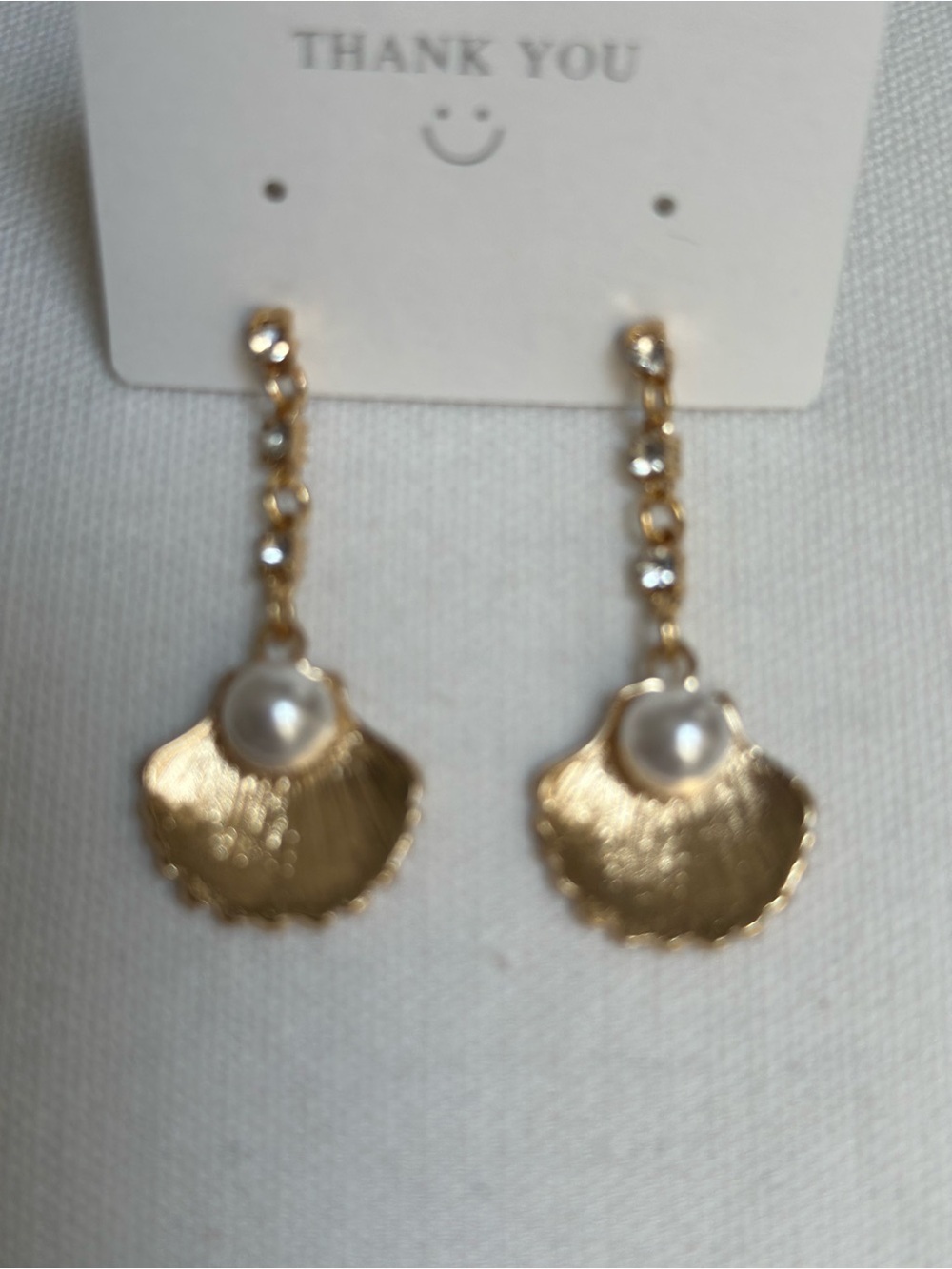 Gold Pearl Shell Drop Earrings - Brand
